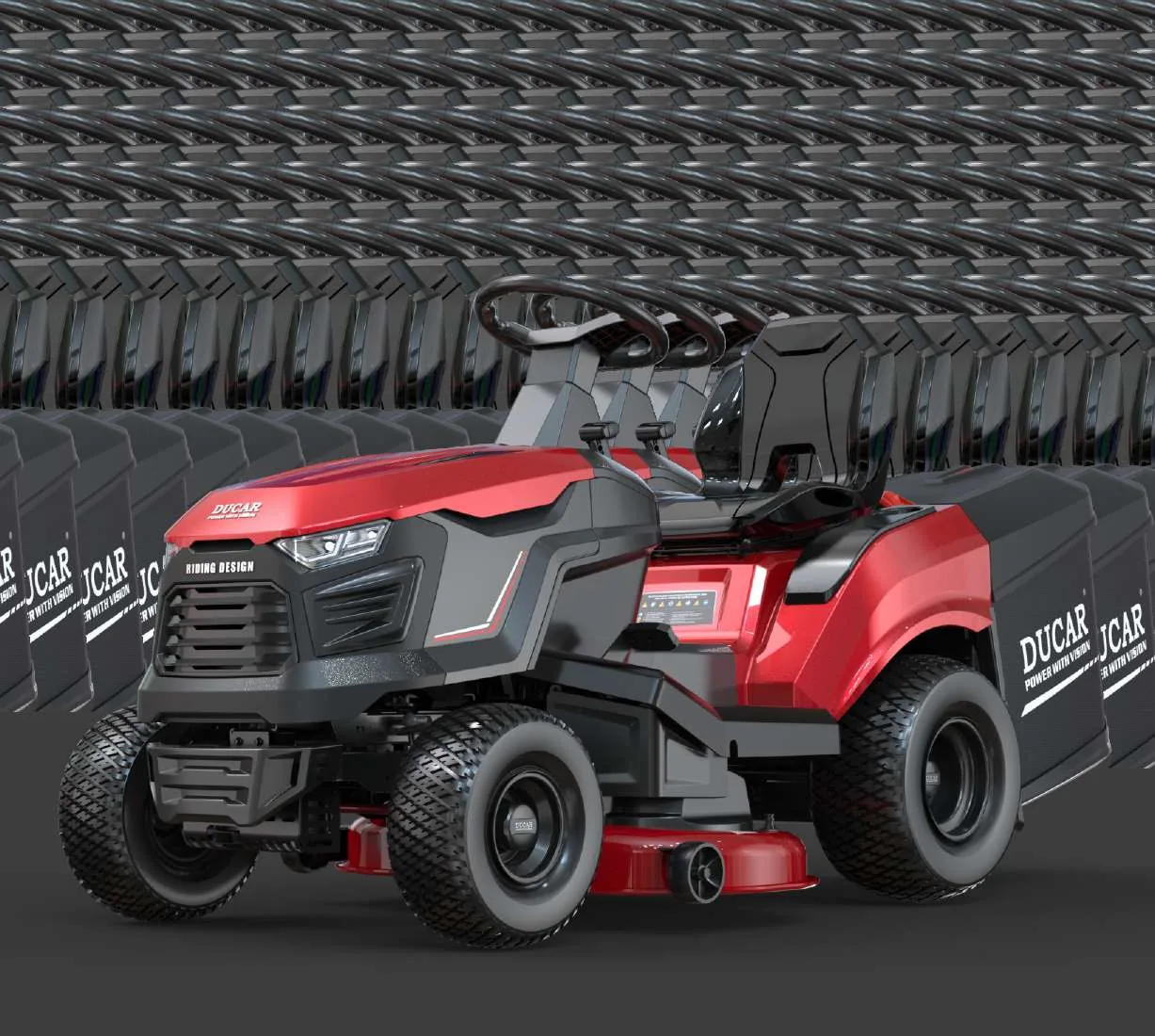 Lawn mower on a maintained lawn