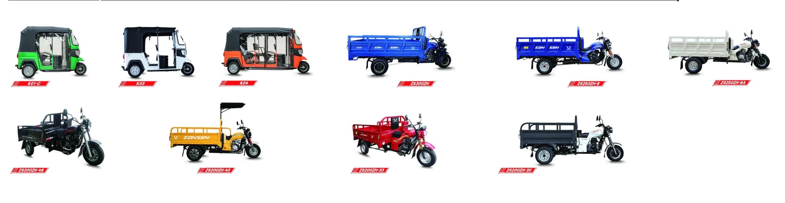 Cargo tricycles lined up for delivery fleets